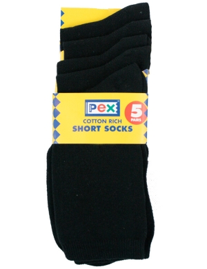 Ankle Socks 5 pack - Black (Worn with Trousers)
